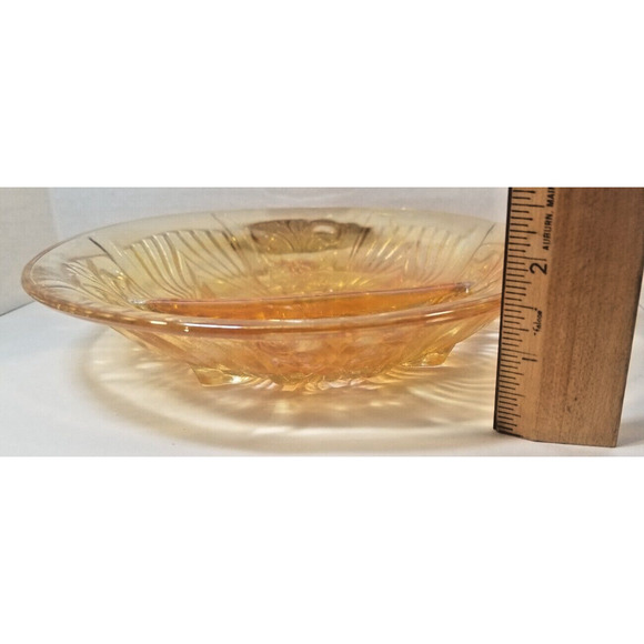 Vintage Depression Carnival Glass Marigold Candy Dish Granny Core - Picture 3 of 7